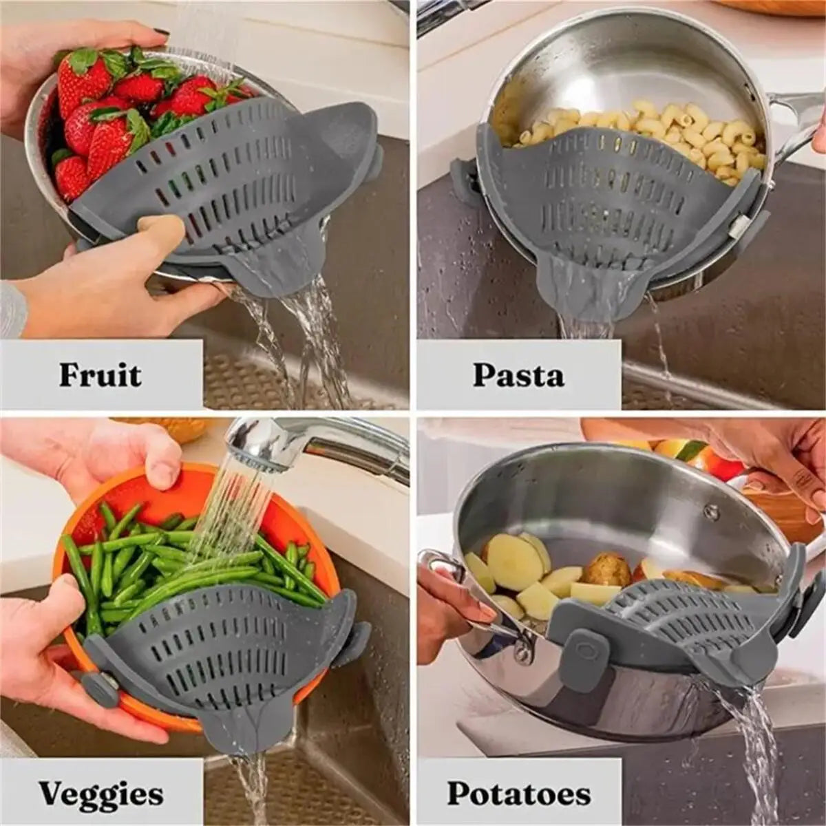 Adjustable Clip On Pot Strainer