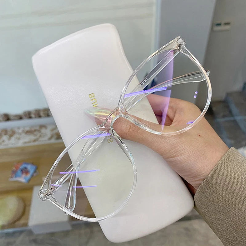 Transparent Computer Glasses Frame Women Men Anti Blue Light Round Eyewear Blocking Glasses Optical Spectacle Eyeglass