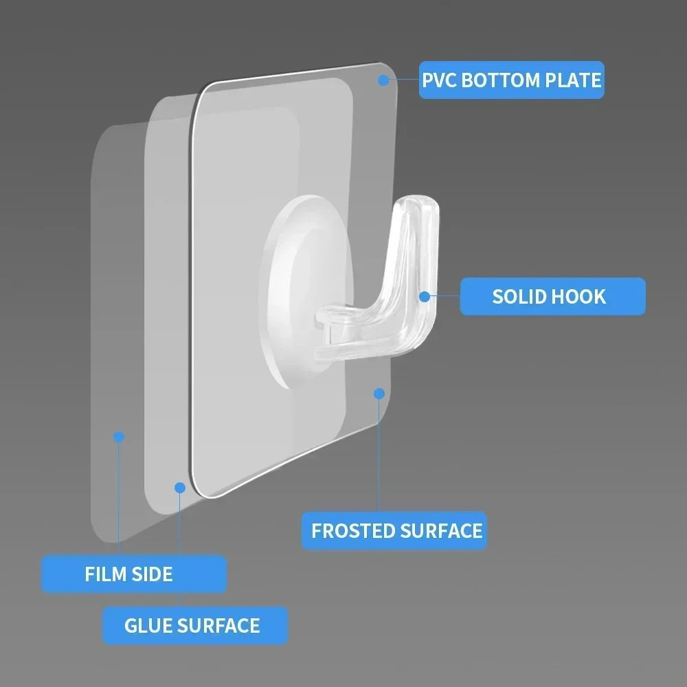 Transparent Self-Adhesive Hooks