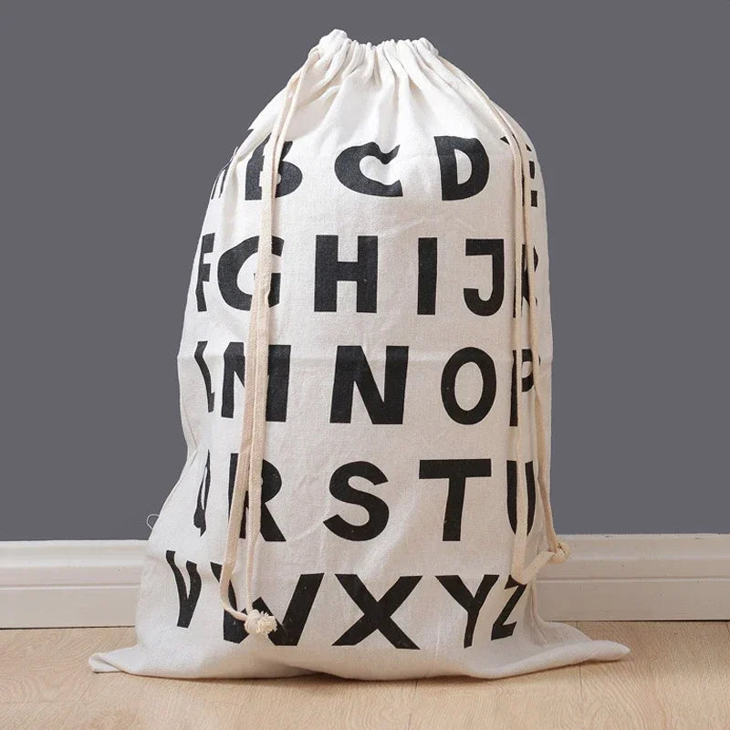 Large Cotton and Linen Laundry Bag