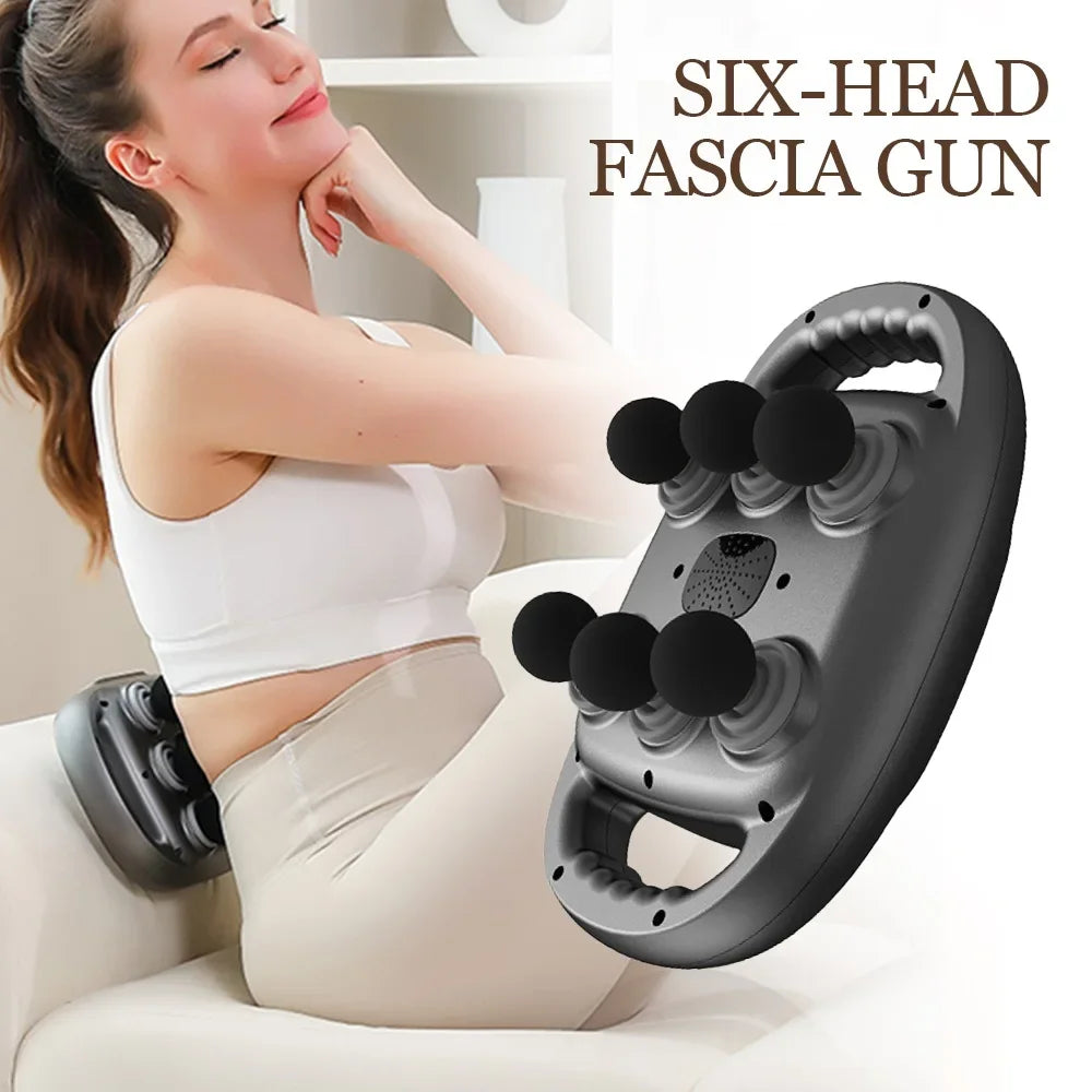 Six-head Fascia Gun High-Frequency Vibration Body Massage Gun Back and Waist Massager Massager Neck Shoulder Massager masajeador