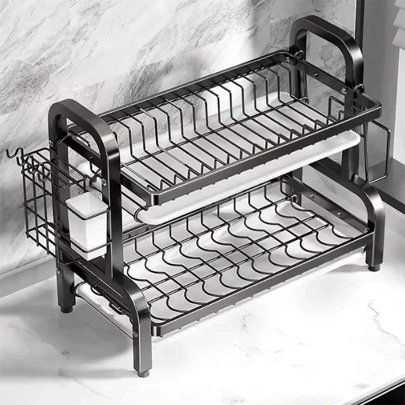  2-Tier Compact Dish Drying Rack