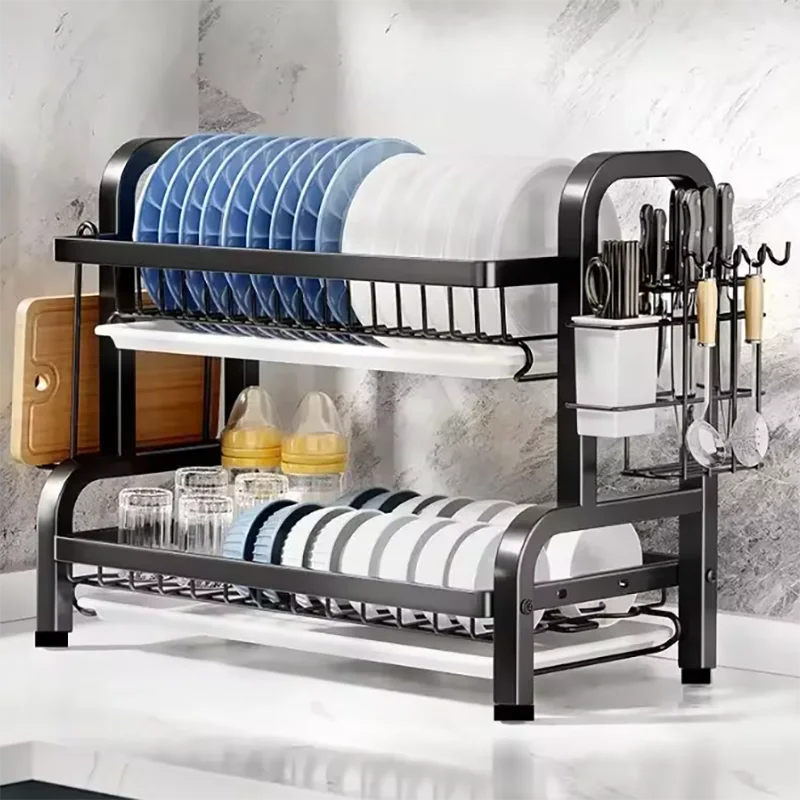  2-Tier Compact Dish Drying Rack