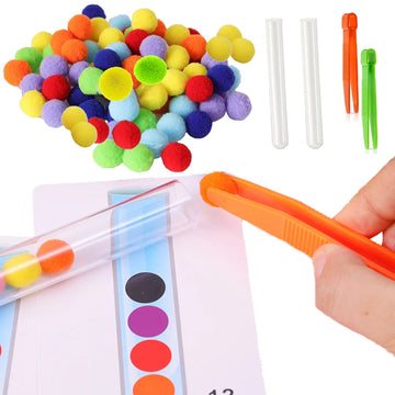 Test Tube Classification Game Hairball Test Tube Sort Fine Movement Training Children Color Cognition Early Education Puzzle Toy