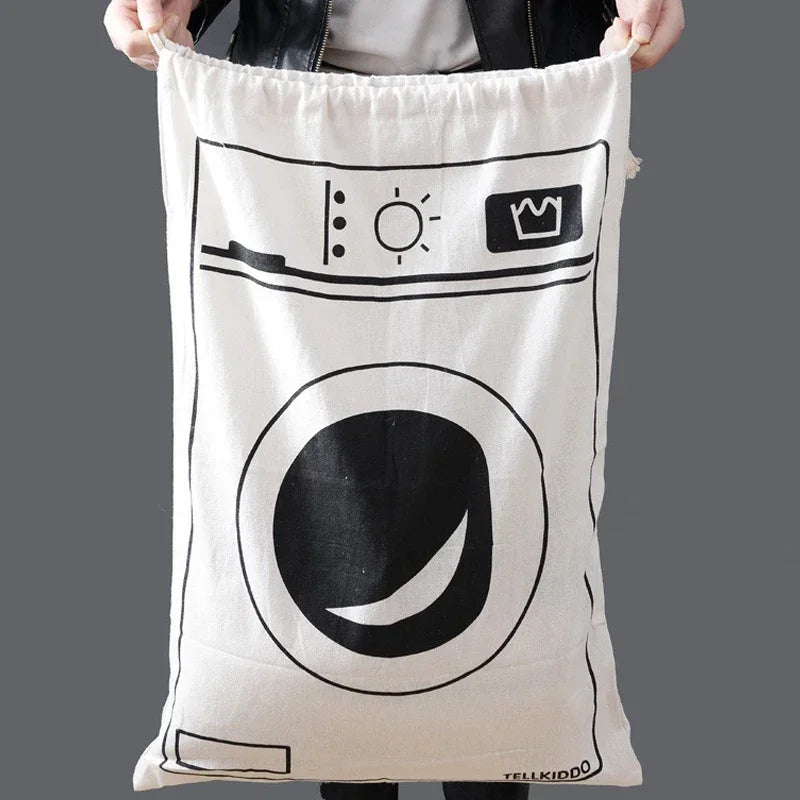 Large Cotton and Linen Laundry Bag