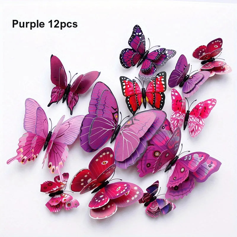 3D Double Layer Butterflies Wall Stickers