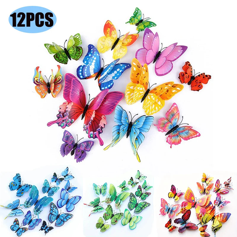 3D Double Layer Butterflies Wall Stickers