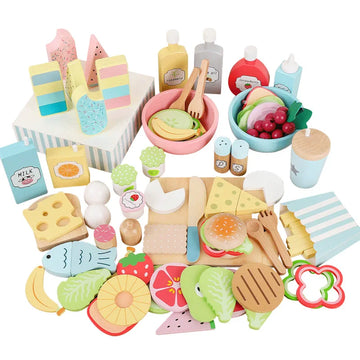 Wooden Food Kitchen Toys For Girls Cooking Food Set Pretend Play Kitchen Items Toy Interactive Montessori Puzzle Games Kids Toys