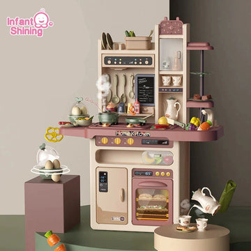 Infant Shining 93cm Kids Kitchen Toys Play House Kitchenware Set 65pcs Pretend Play Simulation Kitchen Children's Cooking Toys